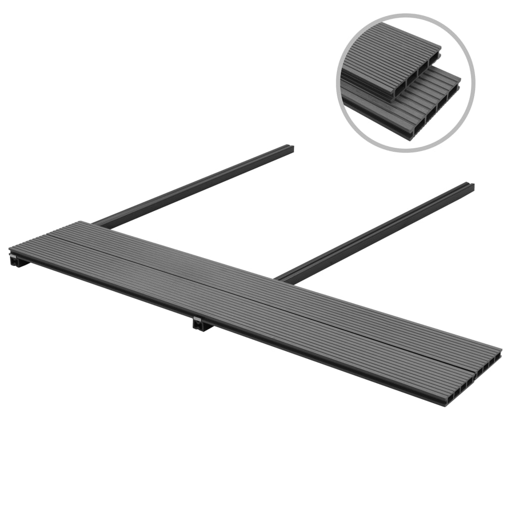 Pavimento per Esterni in WPC con Accessori 16 m² 2,2 m Grigio