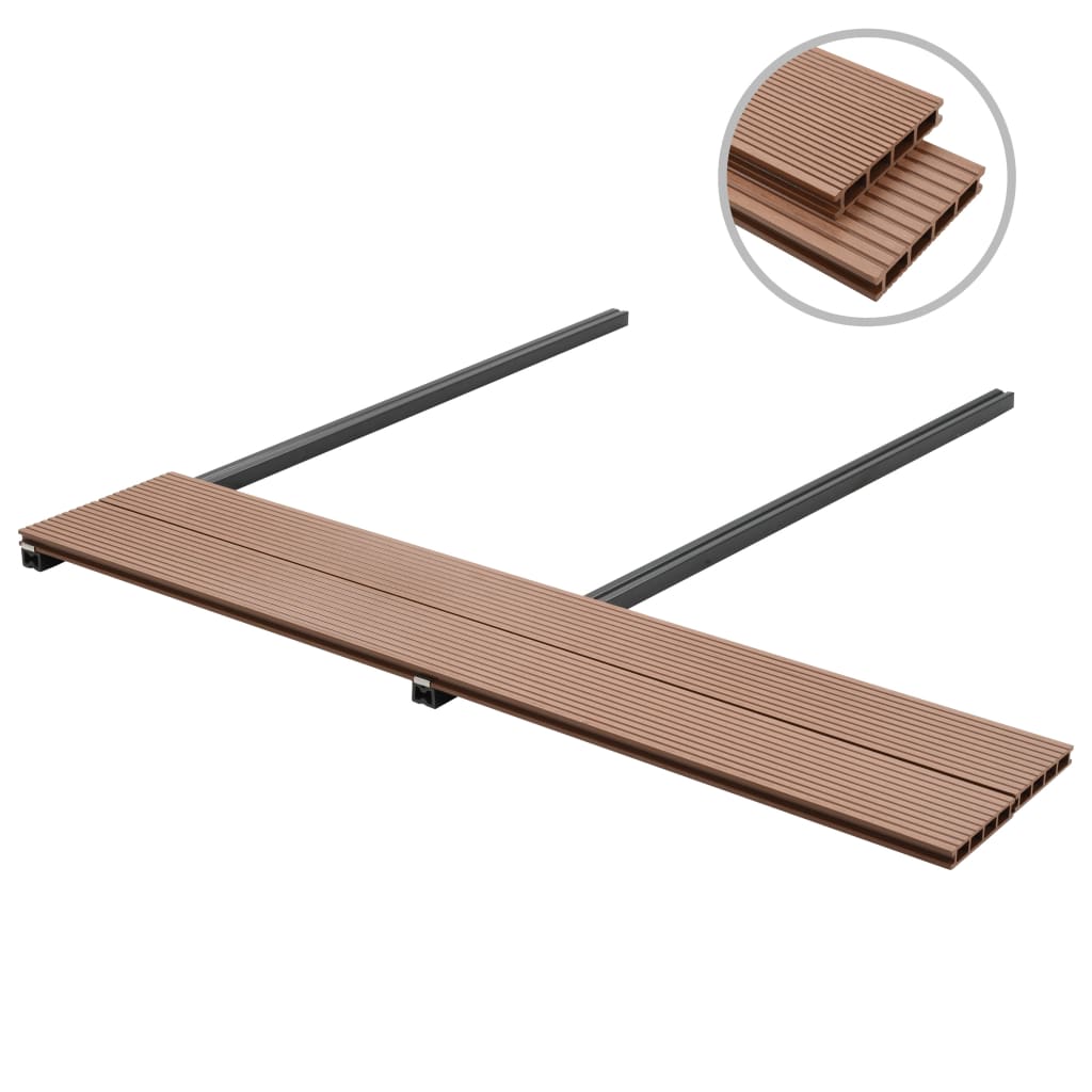 Pavimento per Esterni in WPC con Accessori 10 m² 2,2 m Marrone