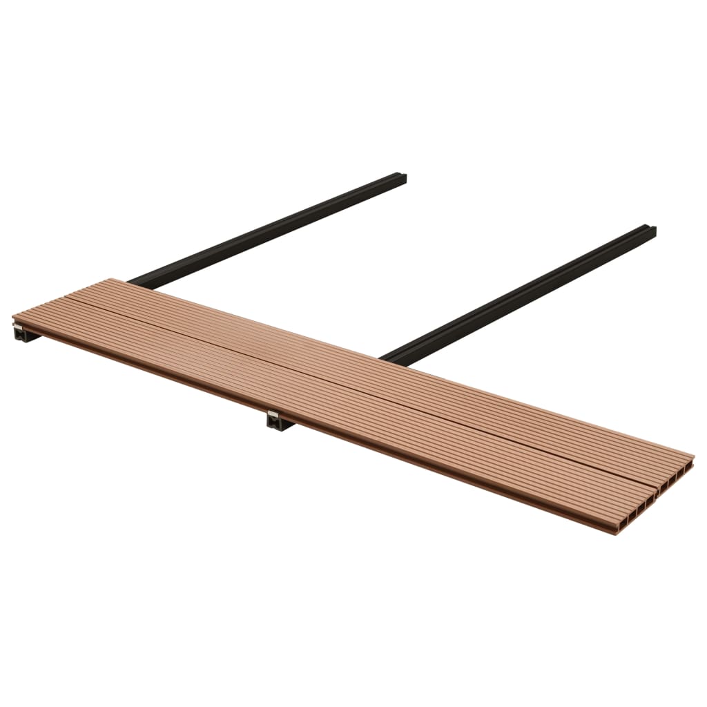 Pavimento per Esterni in WPC con Accessori 16 m² 2,2 m Marrone