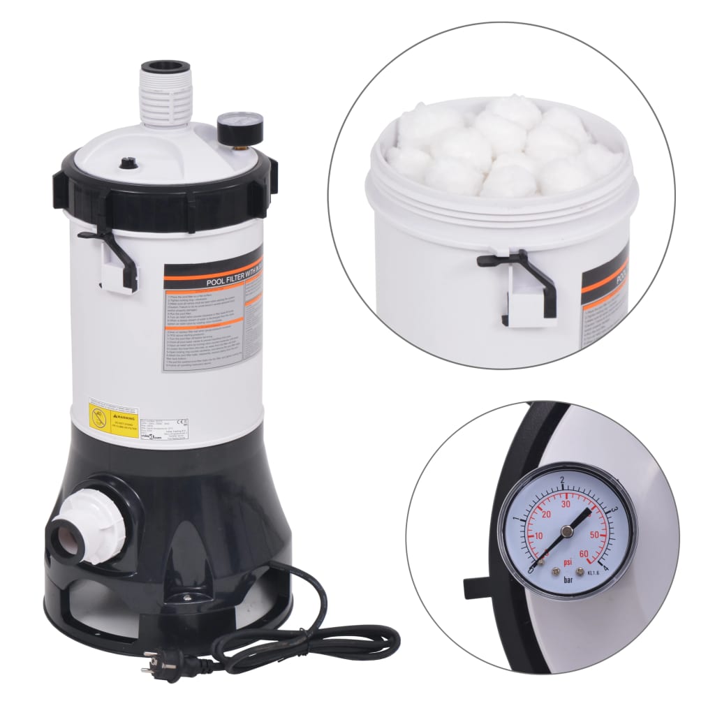 Pompa con Filtro per Piscine 185 W 4,4 mÂ³/h