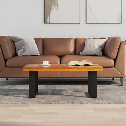 Tavolino da Salotto in Legno di Teak e Resina 100x50 cm