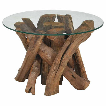 Tavolino da Salotto in Legname Massello di Teak 60 cm
