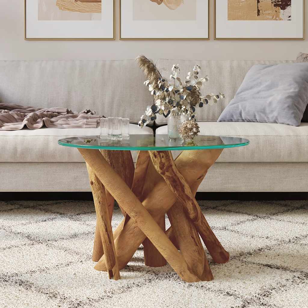 Tavolino da Salotto in Legname Massello di Teak 60 cm