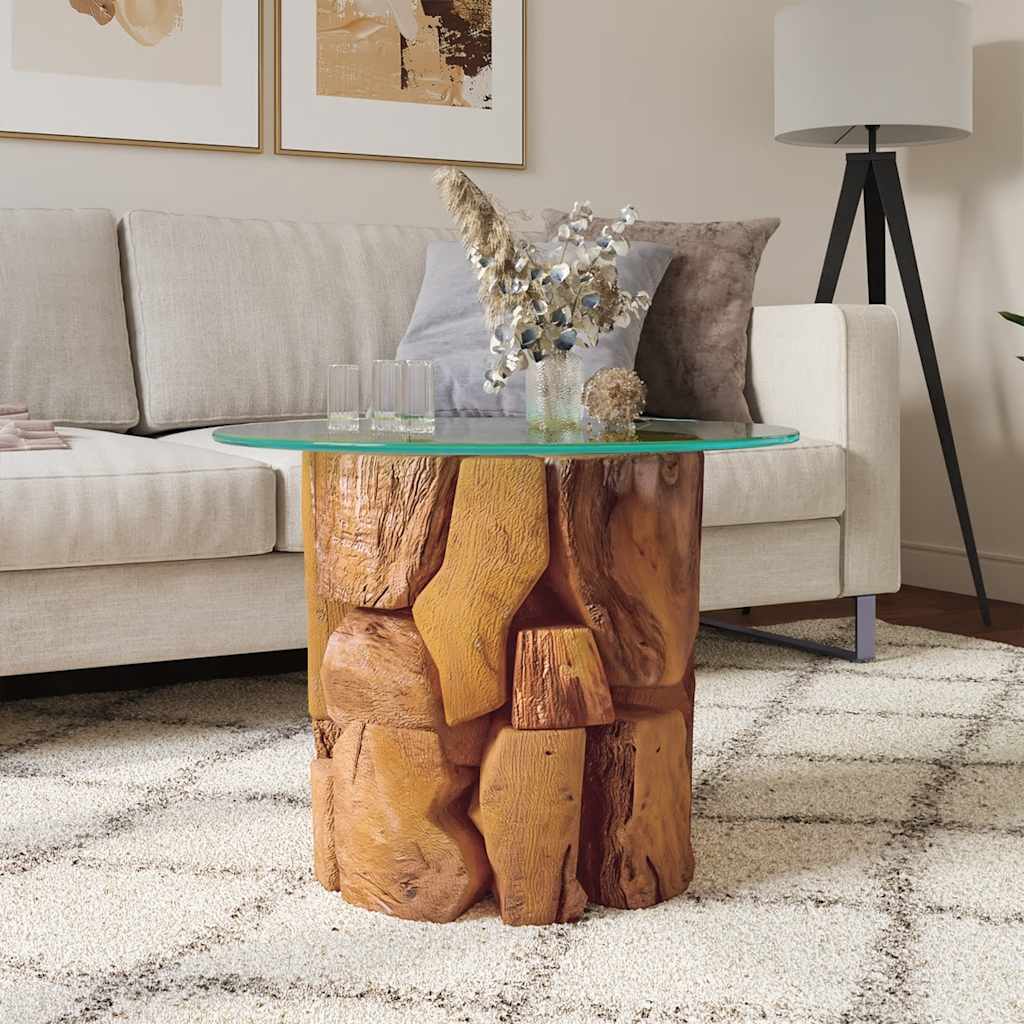 Tavolino da Salotto in Legname Massello di Teak 60 cm