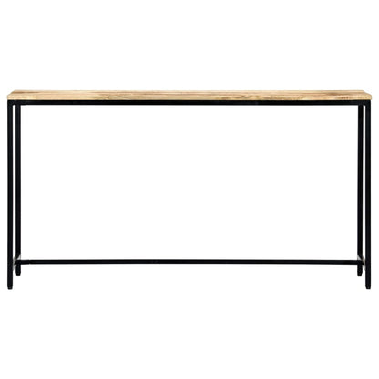 Tavolo Consolle 140x35x76 cm in Legno Massello di Mango Grezzo