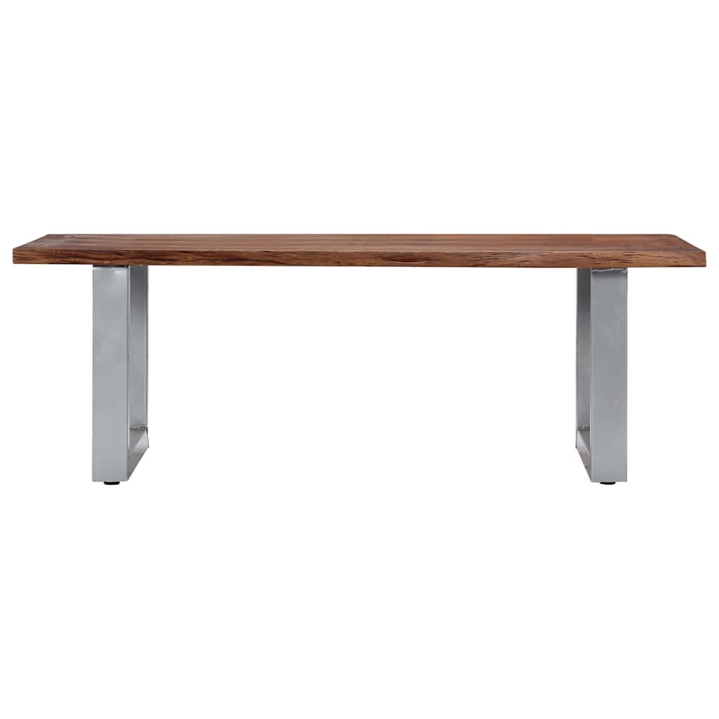 Tavolino da Salotto con Bordi Vivi 115x60x40 cm Massello Acacia