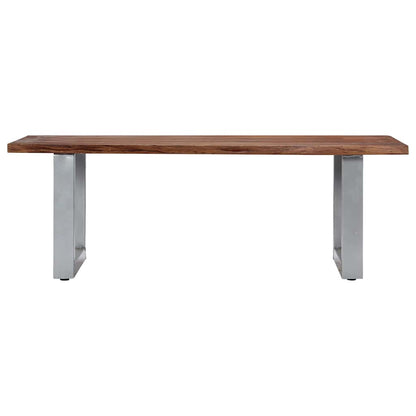 Tavolino da Salotto con Bordi Vivi 115x60x40 cm Massello Acacia