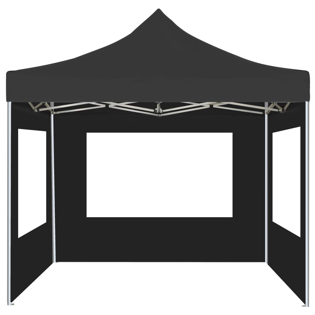 Gazebo Pieghevole con Pareti in Alluminio 3x3 m Antracite