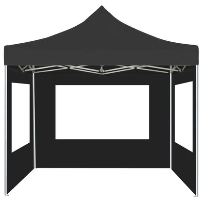 Gazebo Pieghevole con Pareti in Alluminio 3x3 m Antracite