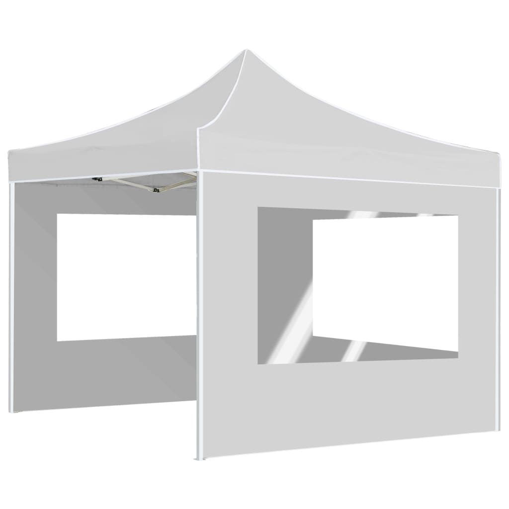 Gazebo Pieghevole con Pareti in Alluminio 3x3 m Bianco