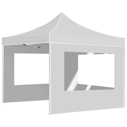 Gazebo Pieghevole con Pareti in Alluminio 3x3 m Bianco