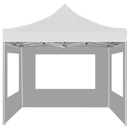 Gazebo Pieghevole con Pareti in Alluminio 3x3 m Bianco