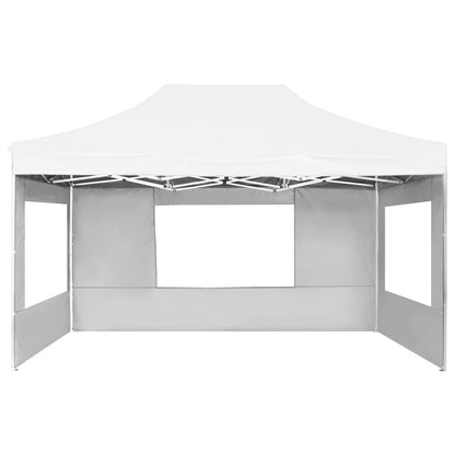 Gazebo Professionale Pieghevole Alluminio Pareti 4,5x3m Bianco