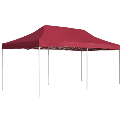 Gazebo Professionale Pieghevole in Alluminio 6x3 m Rosso Vino
