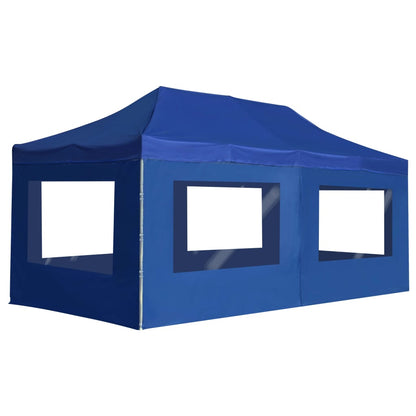 Gazebo Professionale Pieghevole Alluminio con Pareti 6x3 m Blu