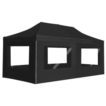Gazebo Pieghevole con Pareti in Alluminio 6x3m Antracite