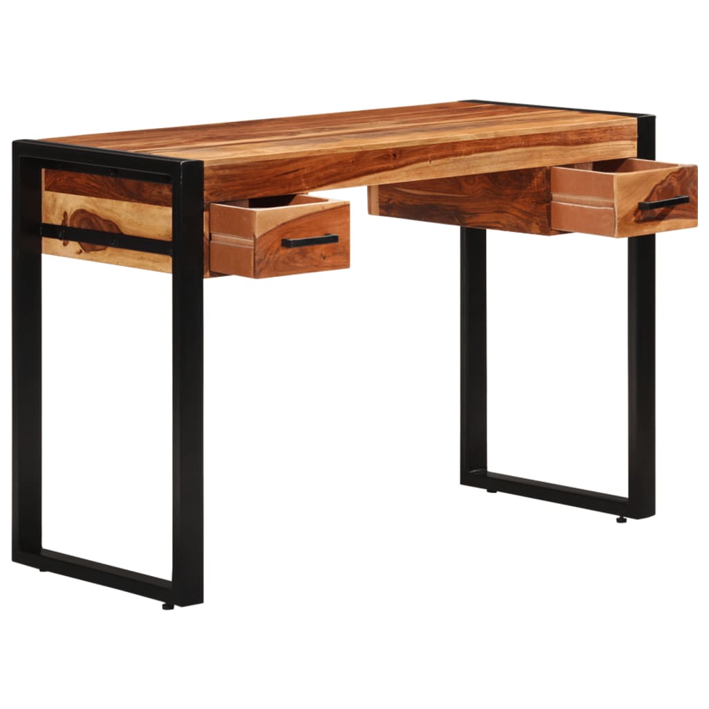 Scrivania con 2 Cassetti 110x50x77cm Legno Massello di Sheesham
