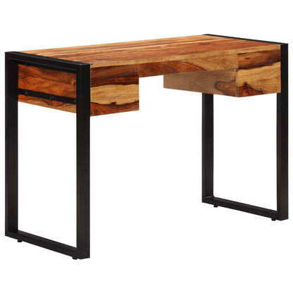 Scrivania con 2 Cassetti 110x50x77cm Legno Massello di Sheesham