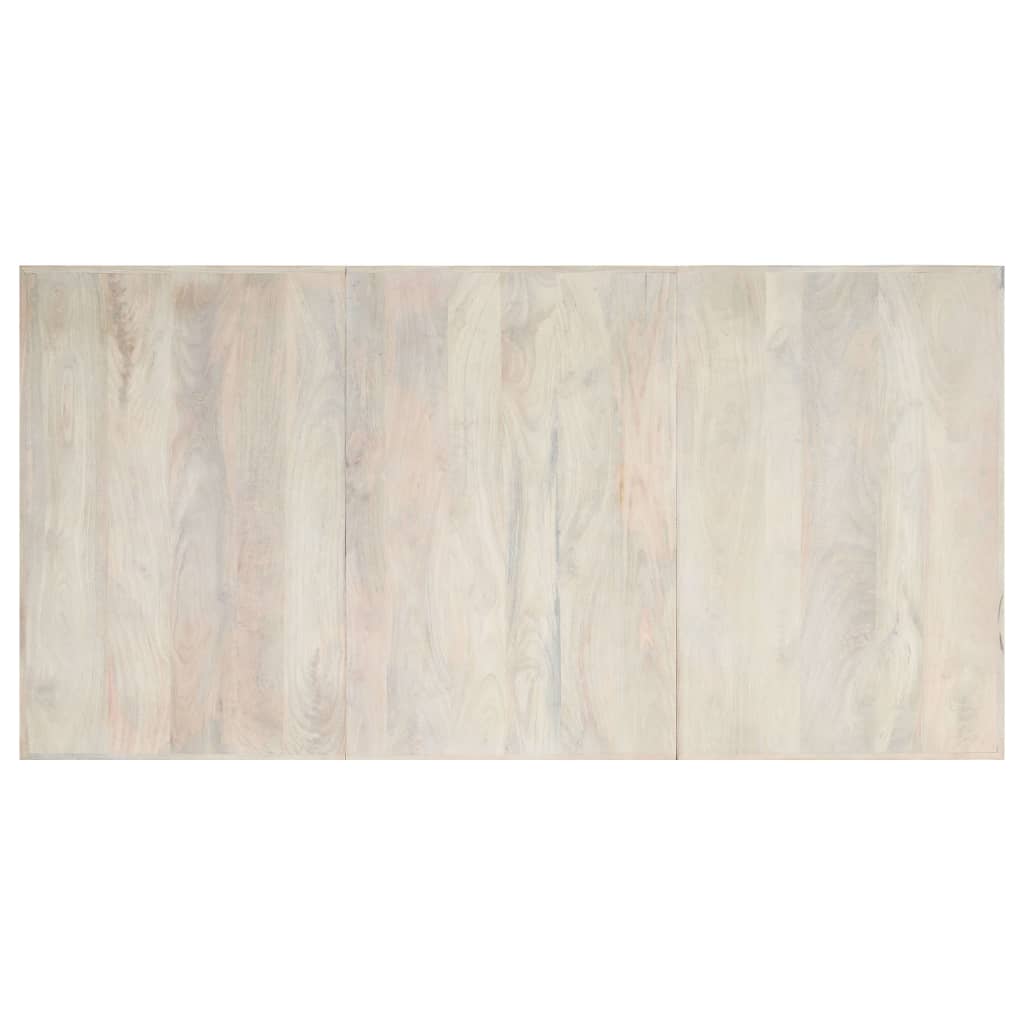 Tavolo da Pranzo Bianco 200x100x75 cm Legno Massello di Mango