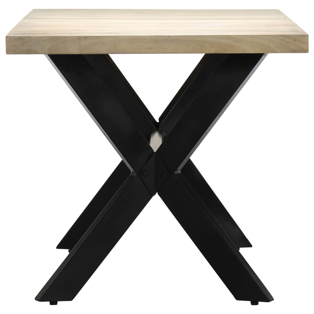 Tavolo da Pranzo Bianco 160x80x75 cm in Legno Massello di Mango