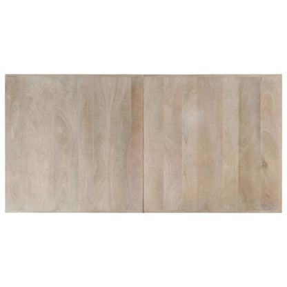 Tavolo da Pranzo Bianco 160x80x75 cm in Legno Massello di Mango