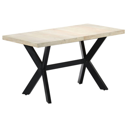 Tavolo da Pranzo 140x70x75 cm Legno Massello di Mango Sbiancato