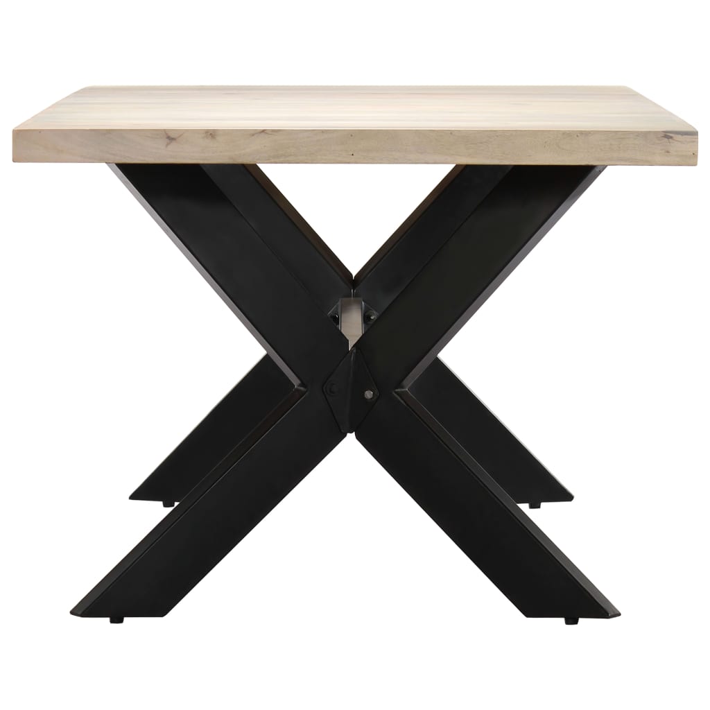 Tavolo da Pranzo 140x70x75 cm Legno Massello di Mango Sbiancato