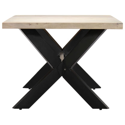 Tavolo da Pranzo 140x70x75 cm Legno Massello di Mango Sbiancato