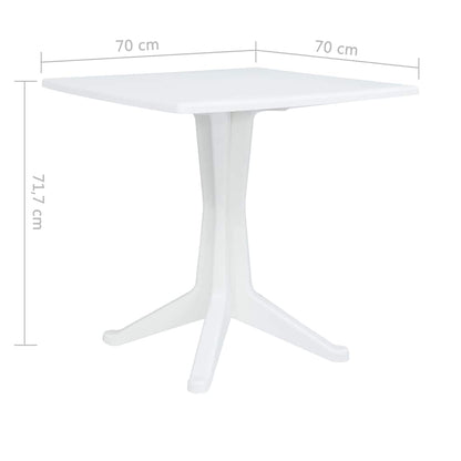 Tavolo da Giardino Bianco 70 x 70 x 71.7 cm Plastica