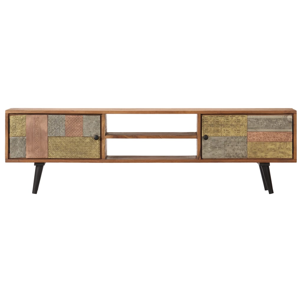 Mobile Porta TV 140x30x40 cm in Legno Massello di Acacia