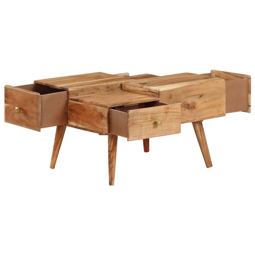 Tavolino da Salotto 70x60x42 cm in Legno Massello d'Acacia