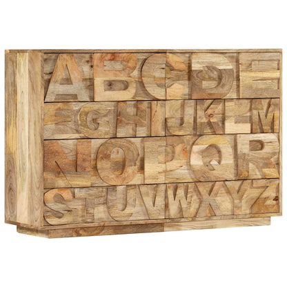 Mobile Alfabeto 6 Cassetti 120x35x79 cm in Legno Massello Mango