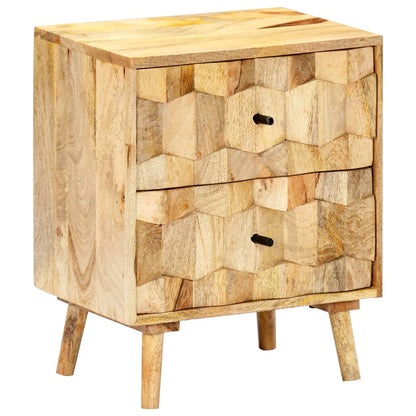 Comodino 40x30x50 cm in Legno Massello di Mango
