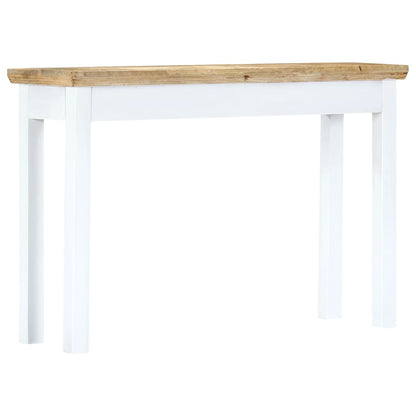 Tavolo Consolle Bianco e Marrone 110x35x75 cm Massello di Mango