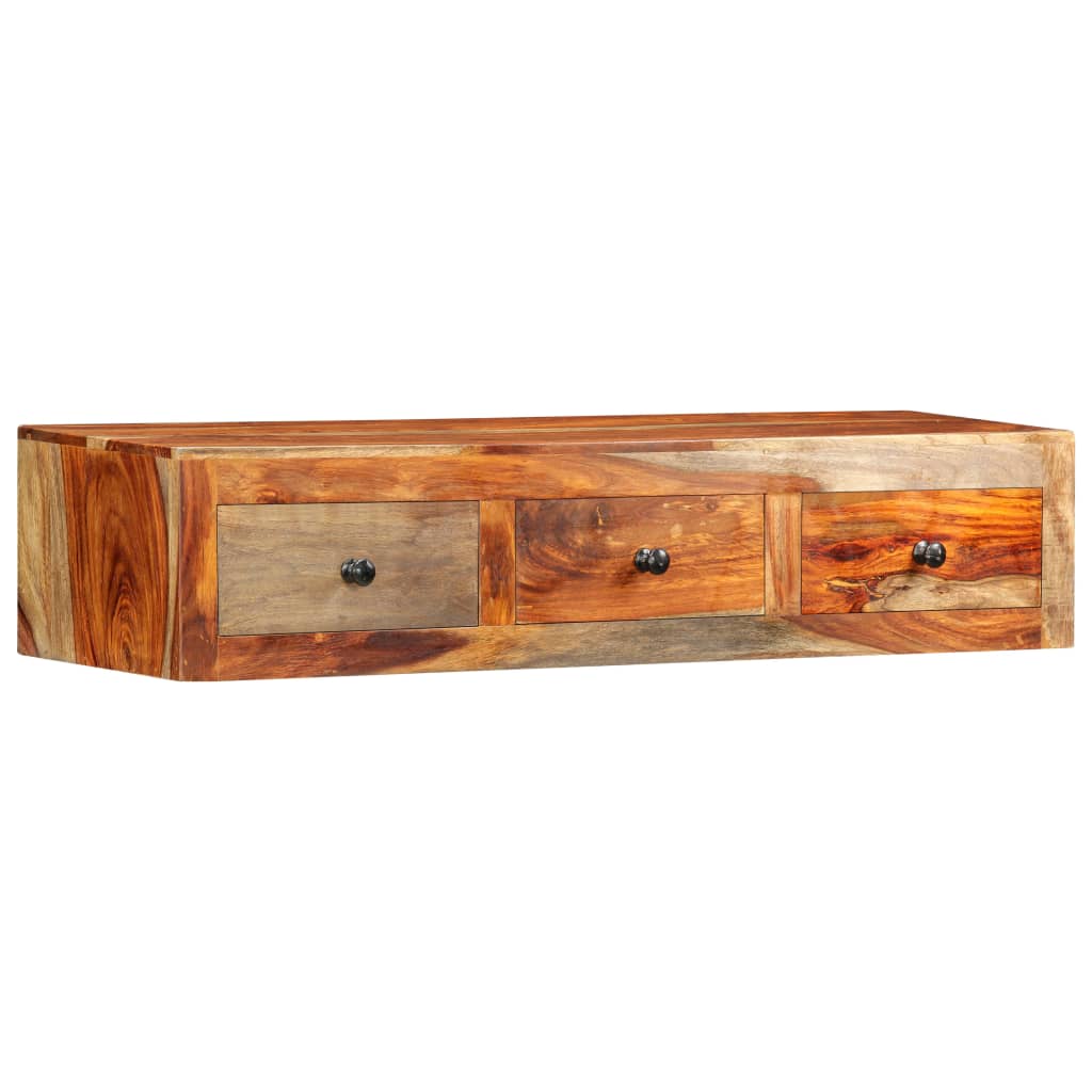 Tavolo Consolle da Parete 100x25x20 cm in Massello di Sheesham