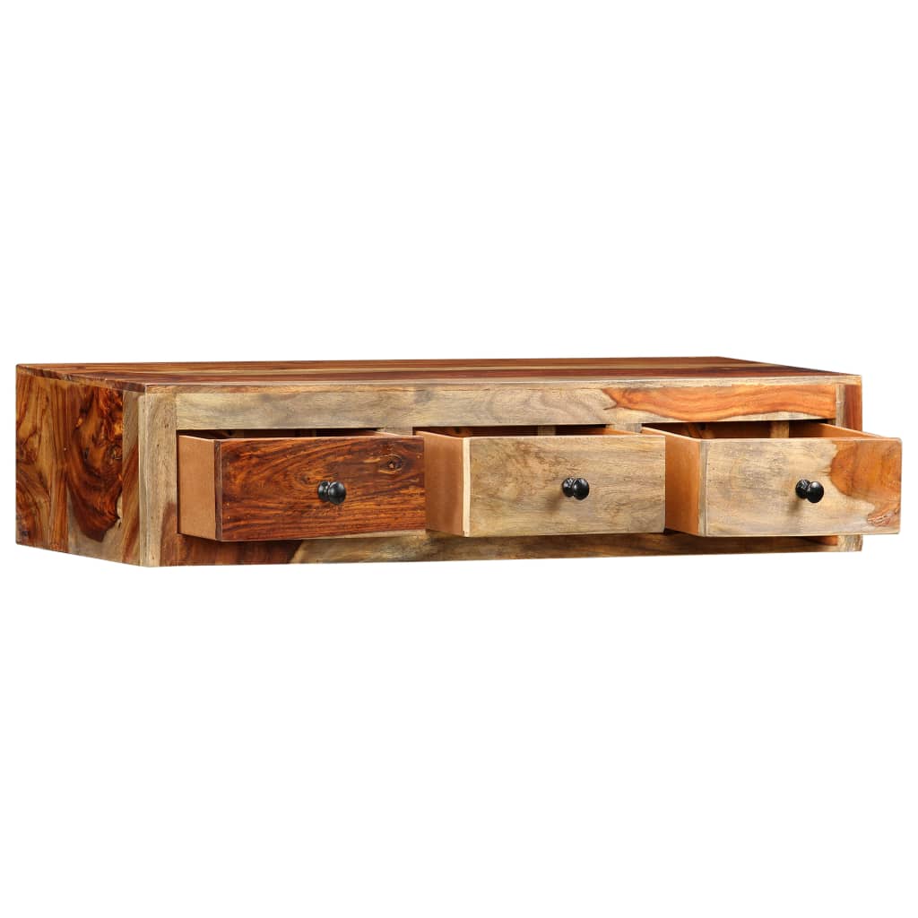 Tavolo Consolle da Parete 100x25x20 cm in Massello di Sheesham