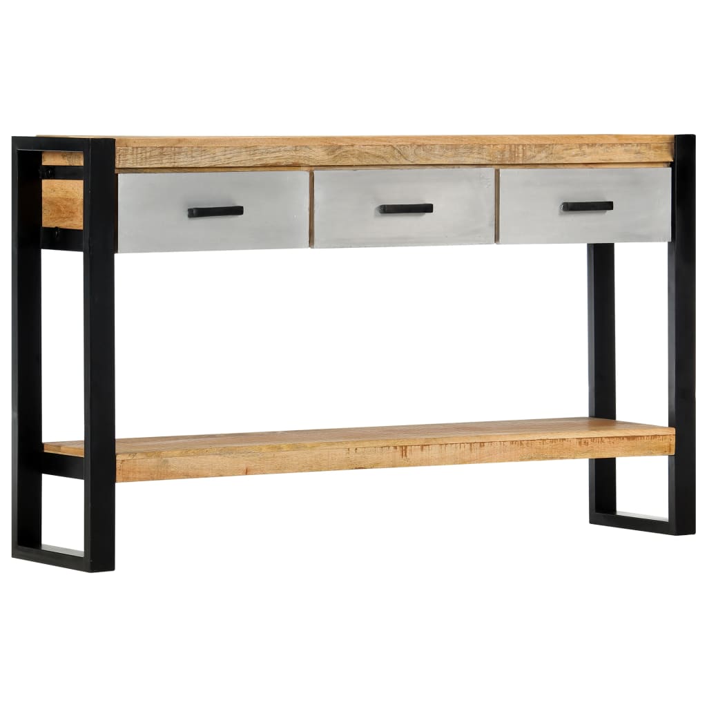 Tavolo Consolle 130x30x76 cm in Legno Massello di Mango