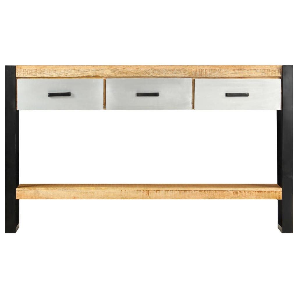 Tavolo Consolle 130x30x76 cm in Legno Massello di Mango