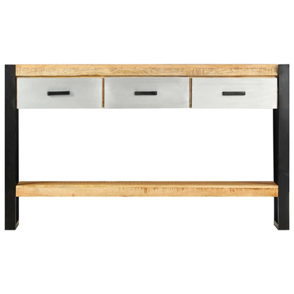 Tavolo Consolle 130x30x76 cm in Legno Massello di Mango