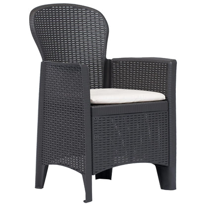 Sedie da Giardino 2 pz con Cuscini in Plastica Marrone Rattan
