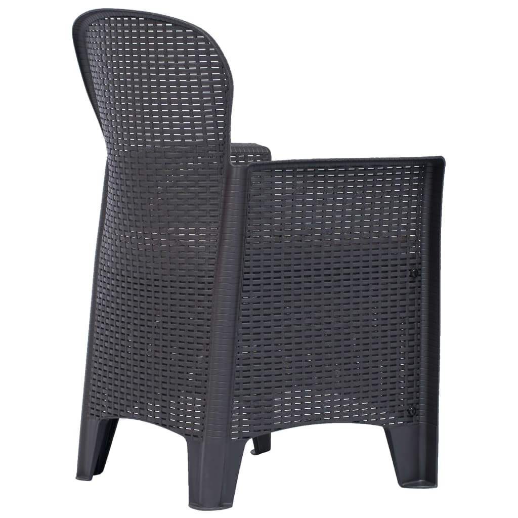 Sedie da Giardino 2 pz con Cuscini in Plastica Marrone Rattan
