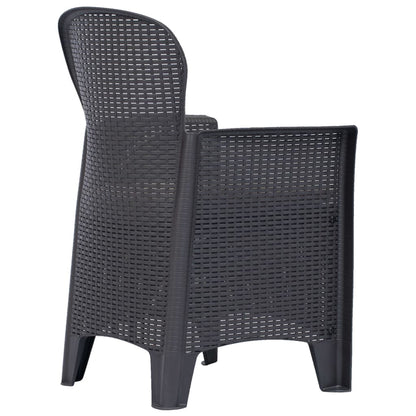 Sedie da Giardino 2 pz con Cuscini in Plastica Marrone Rattan