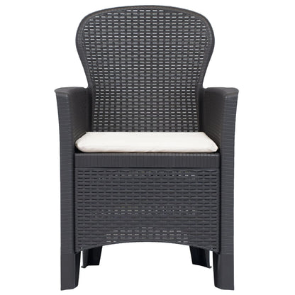 Sedie da Giardino 2 pz con Cuscini in Plastica Marrone Rattan