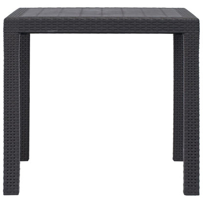 Tavolo da Giardino Marrone 79x79x72 cm in Plastica Stile Rattan