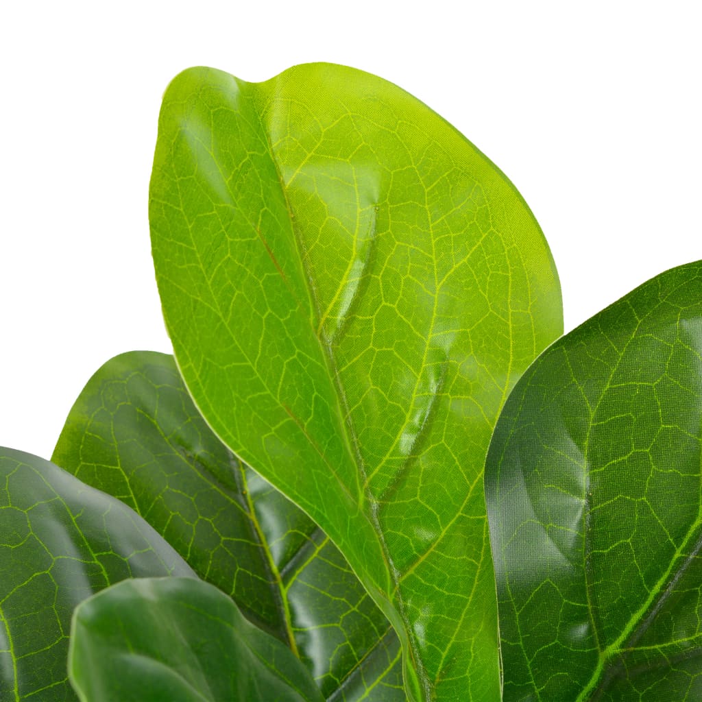 Pianta Artificiale di Ficus Lyrata con Vaso Verde 90 cm