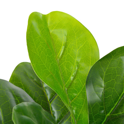 Pianta Artificiale di Ficus Lyrata con Vaso Verde 90 cm