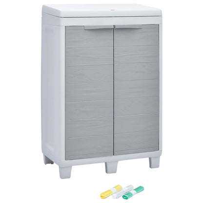 Pattumiera da Giardino con 3 Sacchi Grigio Chiaro 65x38x102 cm