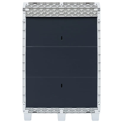 Pattumiera da Giardino con 3 Sacchi Grigio Chiaro 65x38x102 cm