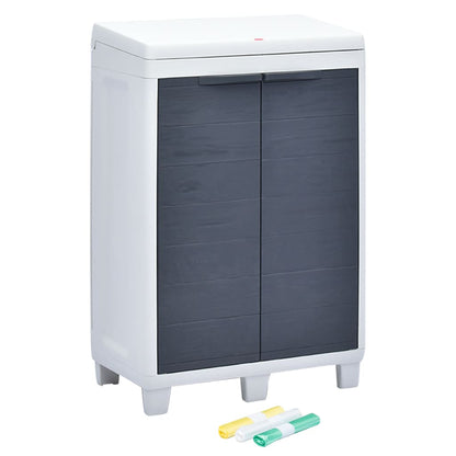 Pattumiera da Giardino con 3 Sacchi Grigio Scuro 65x38x102 cm