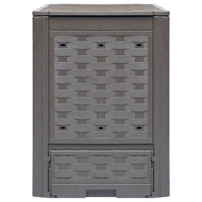 Compostiera Giardino Marrone 60x60x83 cm 300 L Rattan Plastica